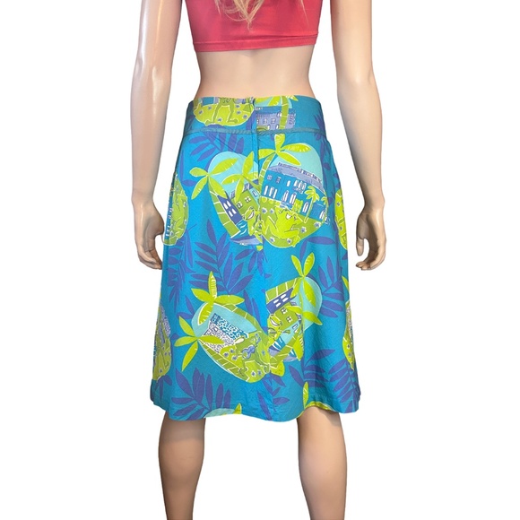 Lilly Pulitzer Skirt Negresco Lagoon Serenading Frog Print A Line White Label - Picture 5 of 14